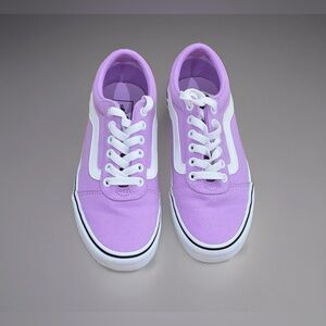 Vans Lavender Canvas Low-Top Sneakers with White Stripe